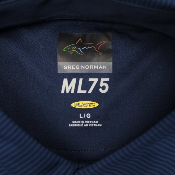 Greg Norman Polo Shirt NWT Mens Large Blue ML75 PlayDry Short Sleeve Pullover - Picture 10 of 13
